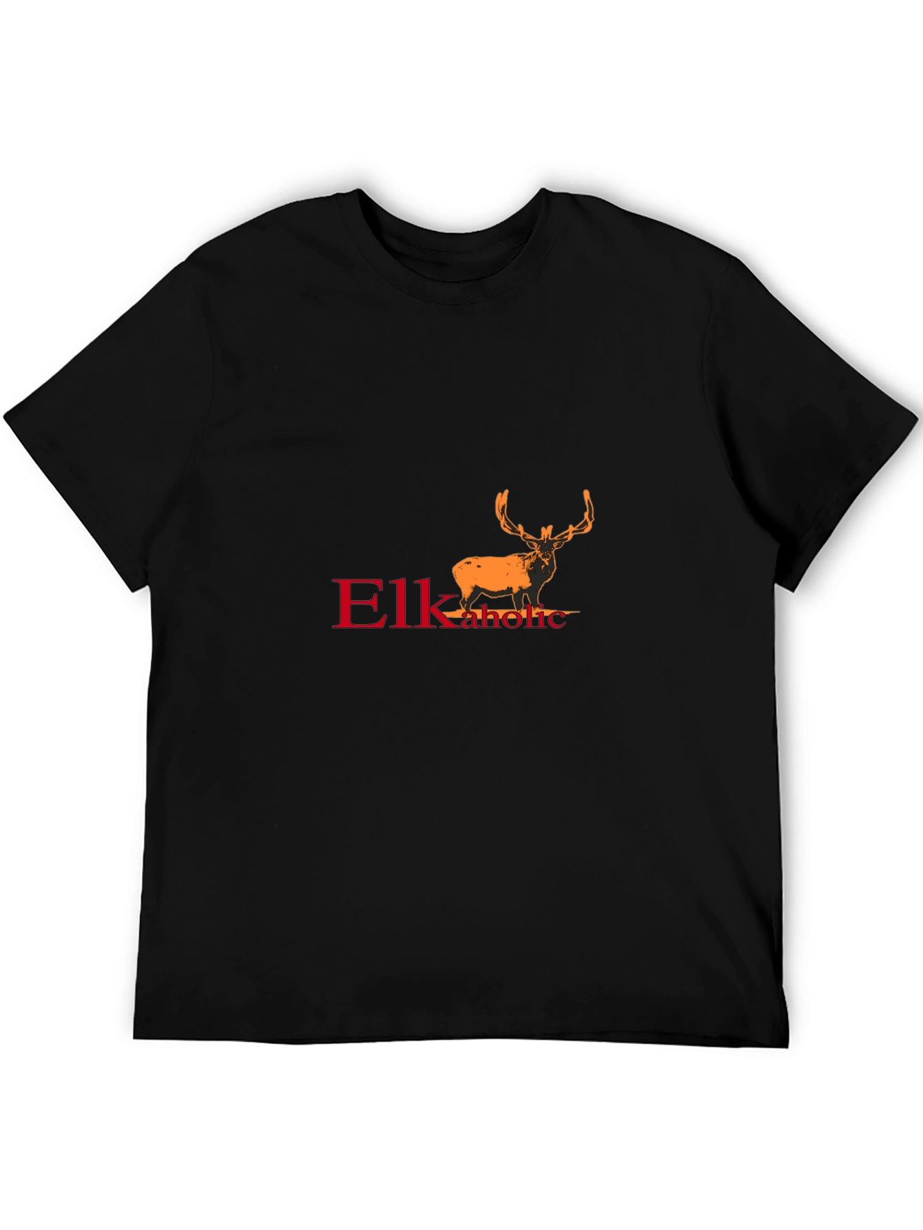 Elkaholic Black T-Shirt - Unique Elk Design