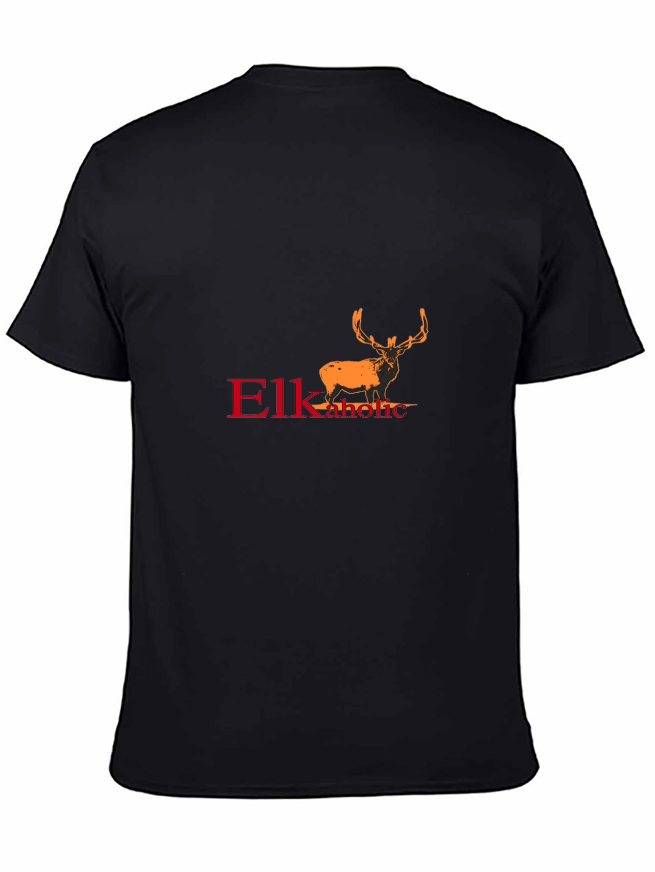 Elkaholic Black T-Shirt - Unique Elk Design