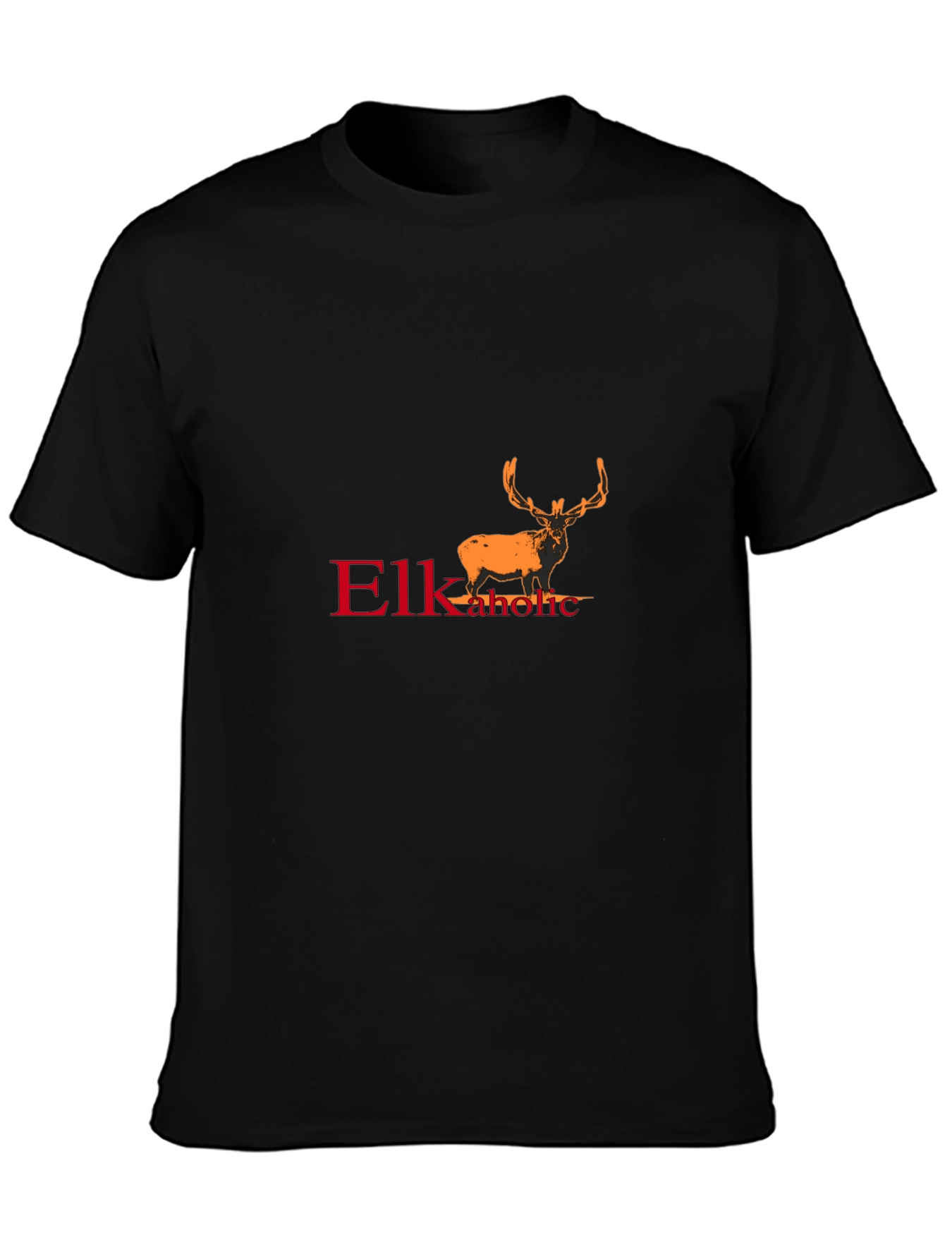 Elkaholic Black T-Shirt - Unique Elk Design