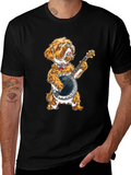 Dog Playing Banjo Graphic Tee