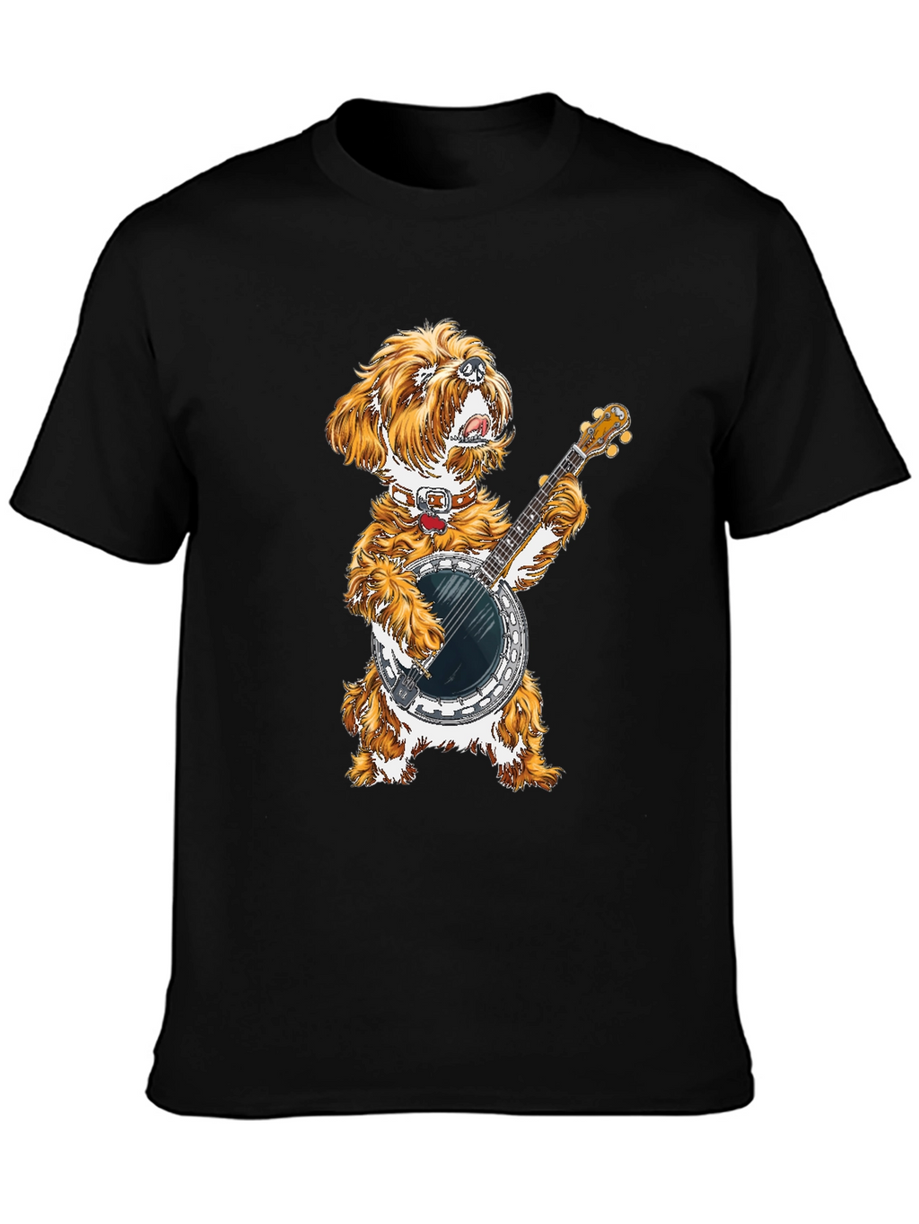 Dog Playing Banjo Graphic Tee