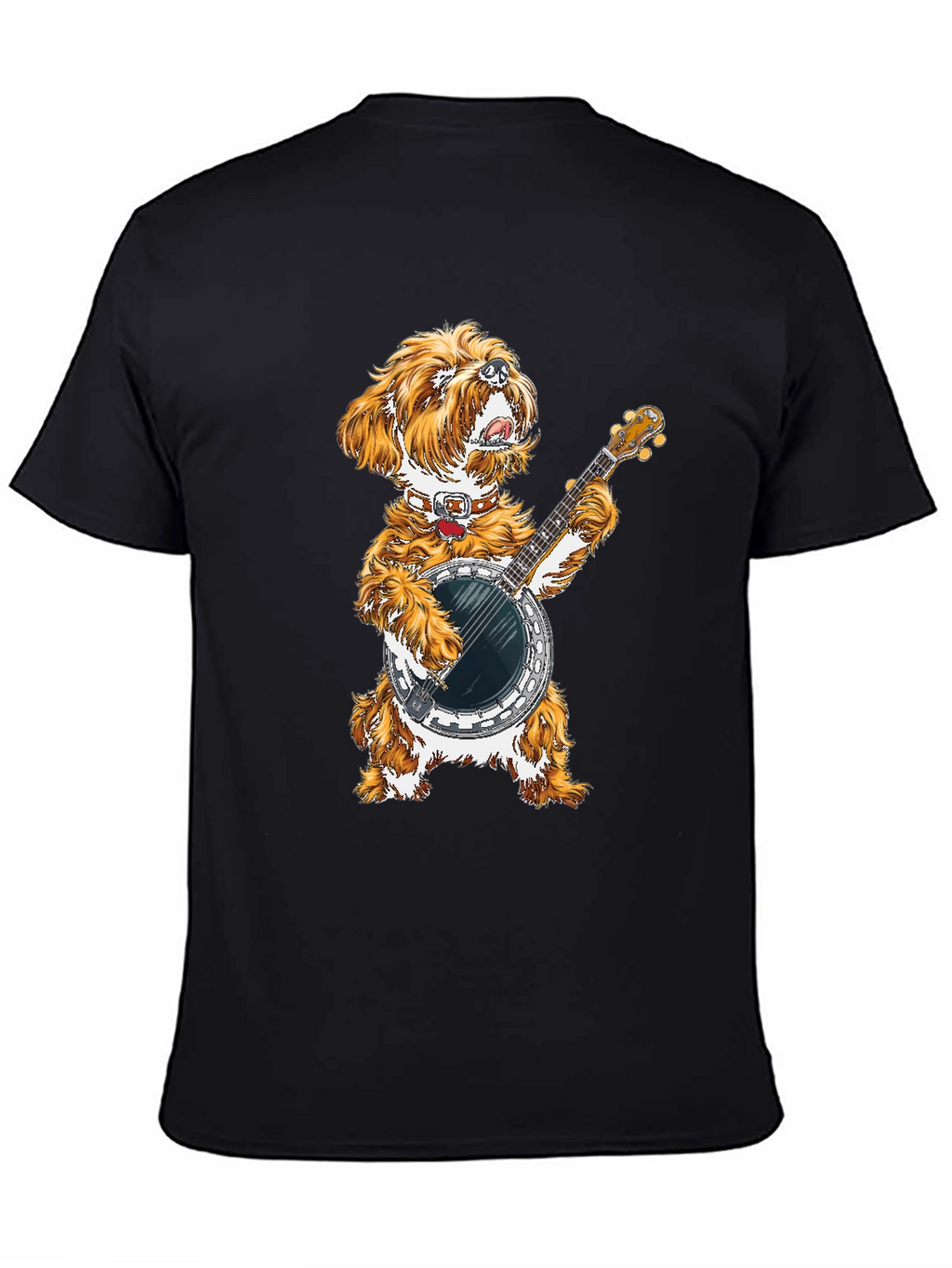 Dog Playing Banjo Graphic Tee
