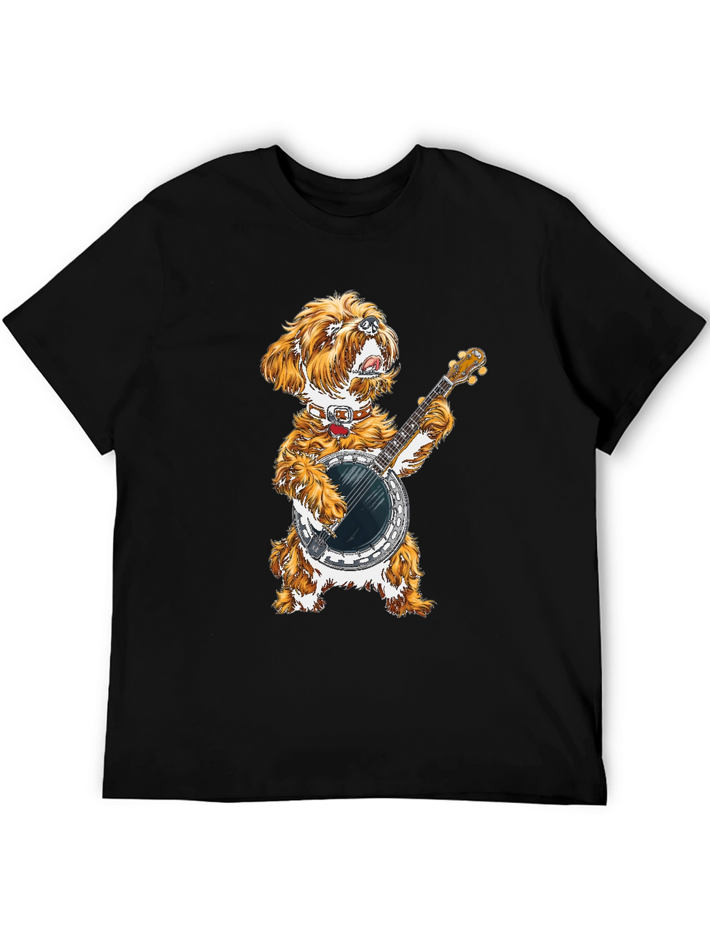 Dog Playing Banjo Graphic Tee