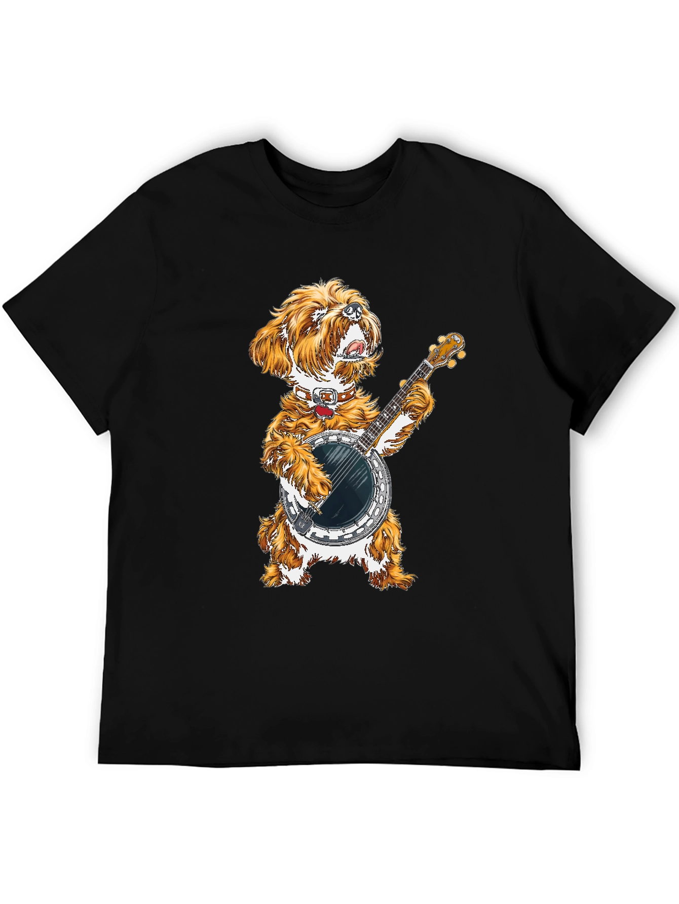 Dog Playing Banjo Graphic Tee