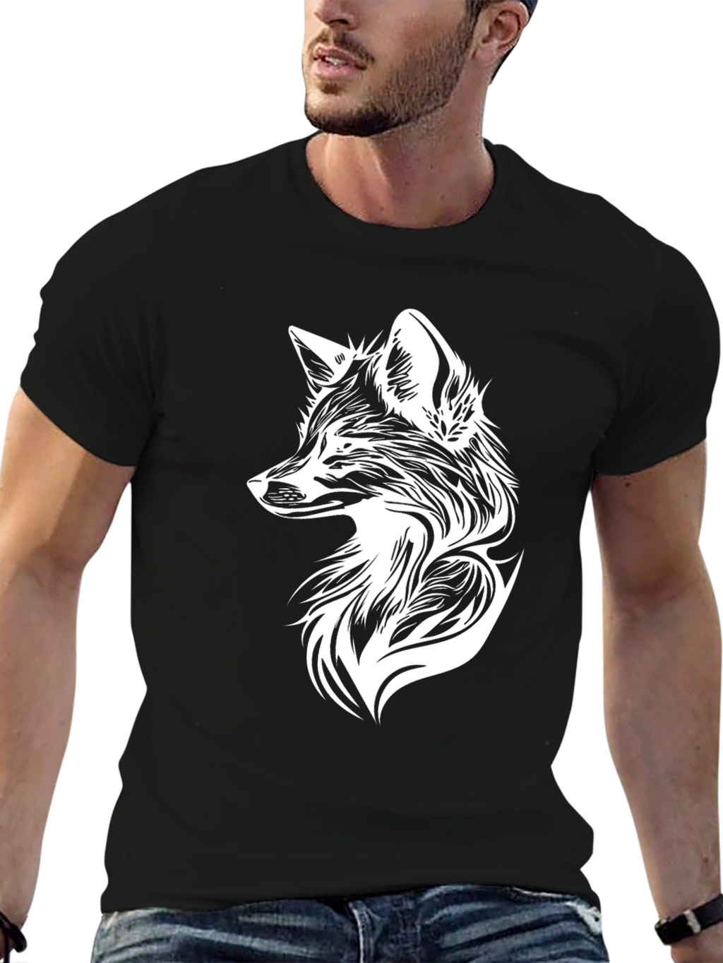 Fox Graphic Tee - Black Short Sleeve Shirt
