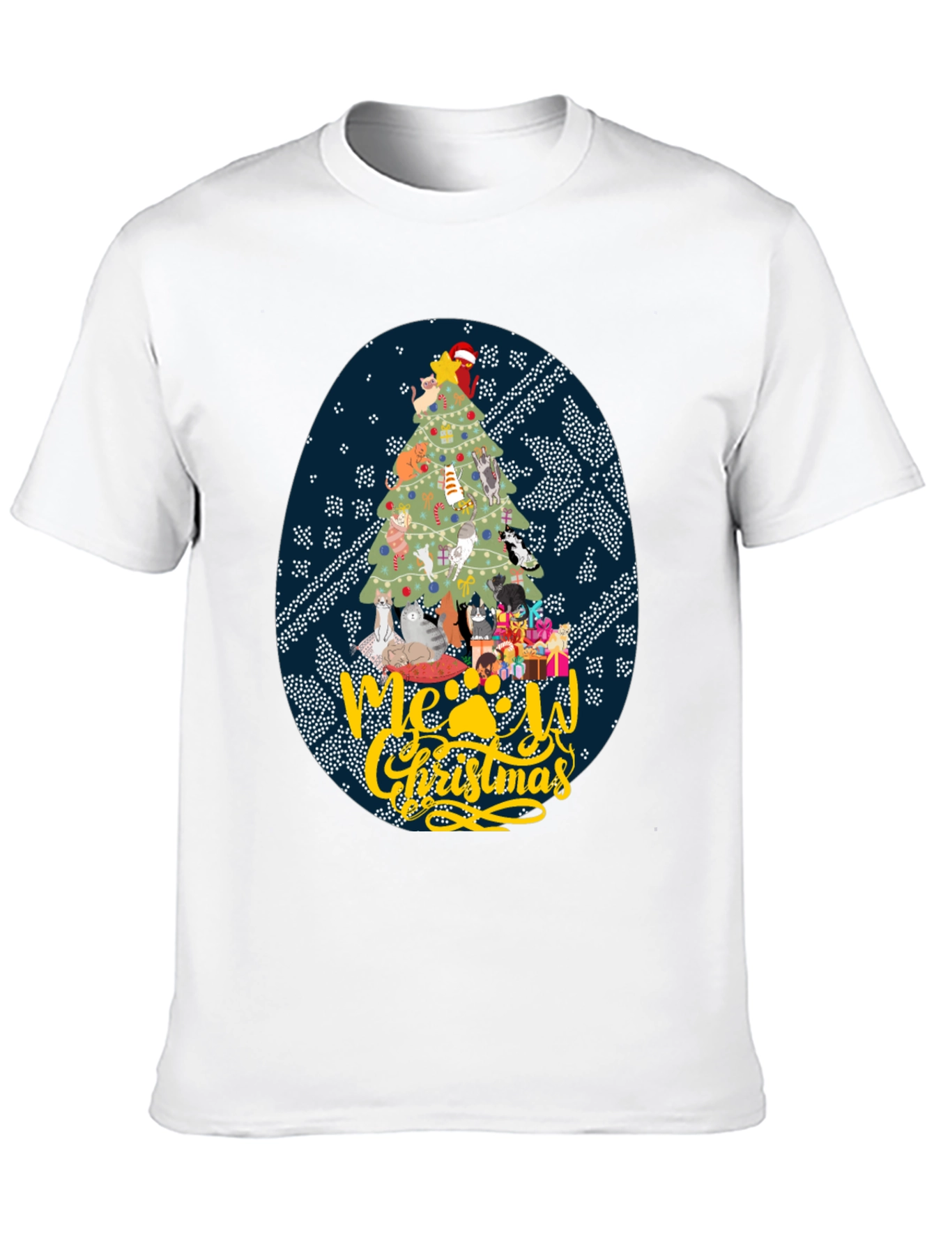 Meowy Christmas Cat Tree Graphic Tee
