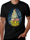 Meowy Christmas Cat Tree Graphic Tee