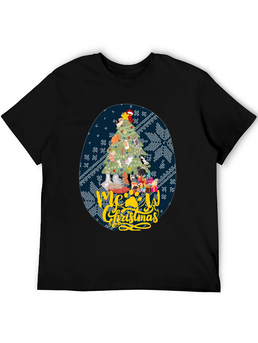 Meowy Christmas Cat Tree Graphic Tee