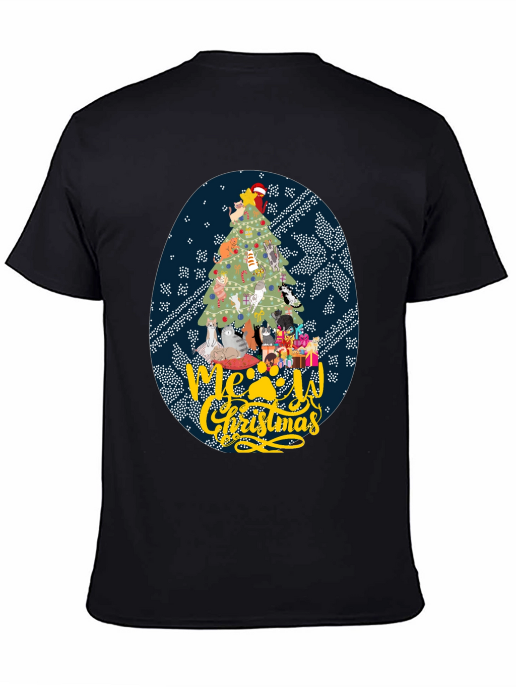 Meowy Christmas Cat Tree Graphic Tee