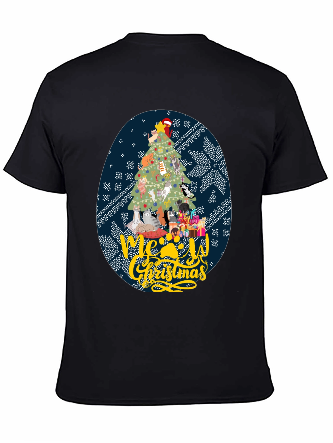 Meowy Christmas Cat Tree Graphic Tee