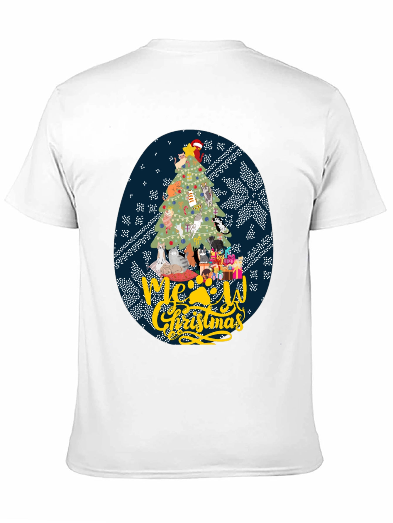 Meowy Christmas Cat Tree Graphic Tee