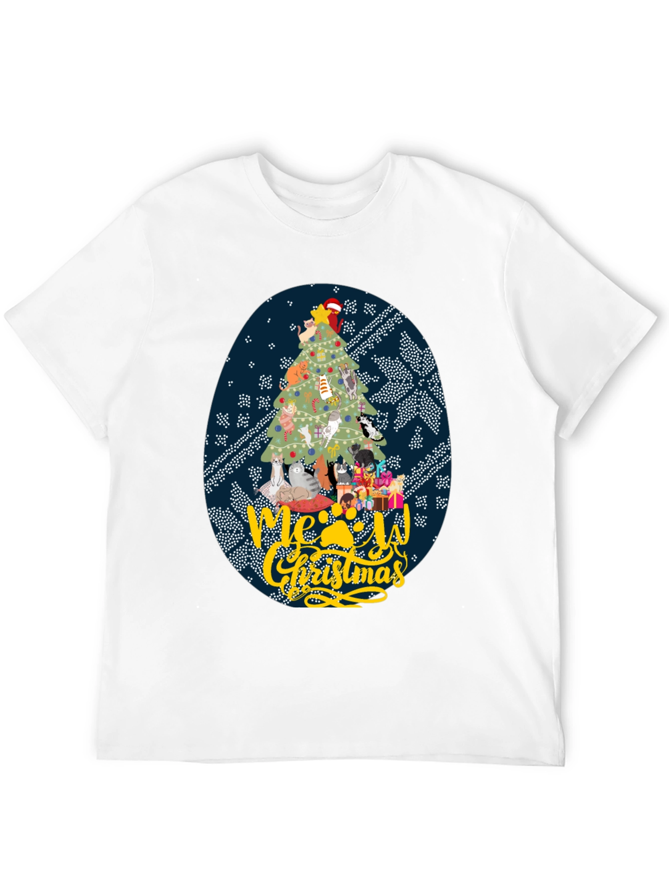 Meowy Christmas Cat Tree Graphic Tee