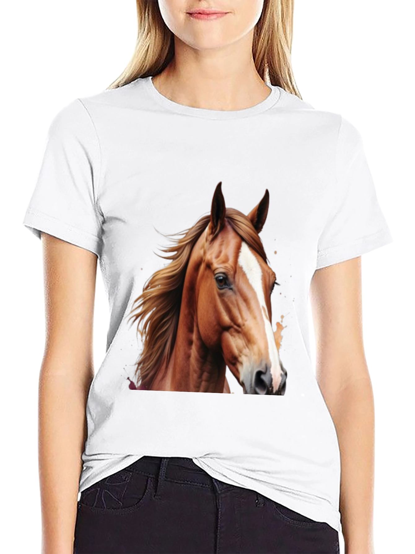 Horse Graphic Tee - Stylish Animal Print Shirt