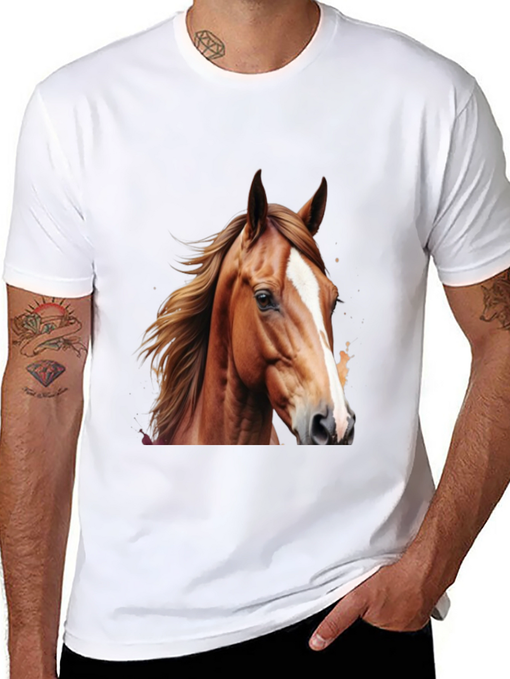 Horse Graphic Tee - Stylish Animal Print Shirt