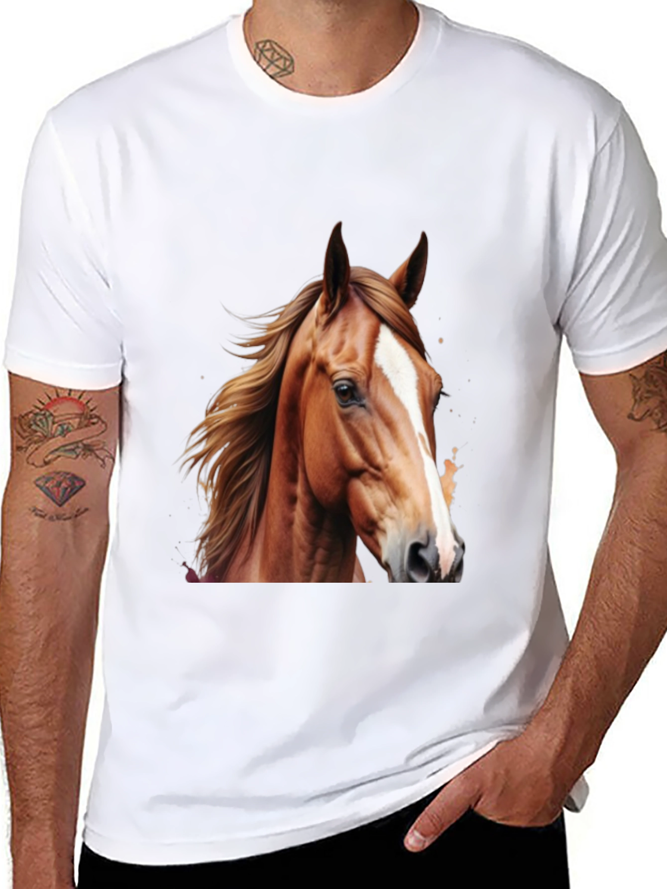 Horse Graphic Tee - Stylish Animal Print Shirt