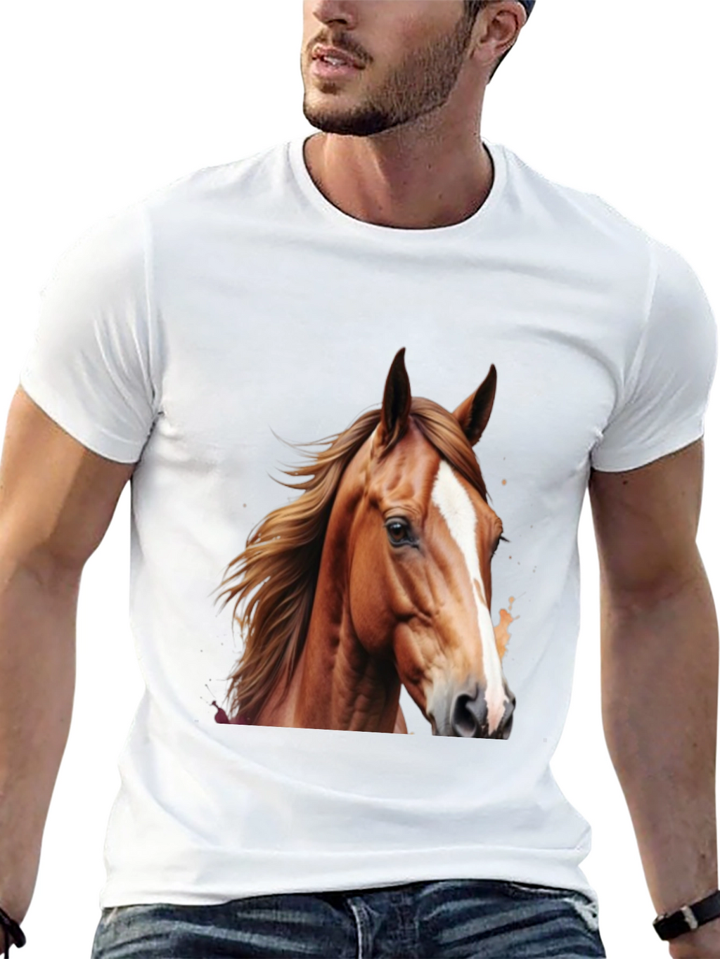 Horse Graphic Tee - Stylish Animal Print Shirt