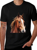 Horse Graphic Tee - Stylish Animal Print Shirt