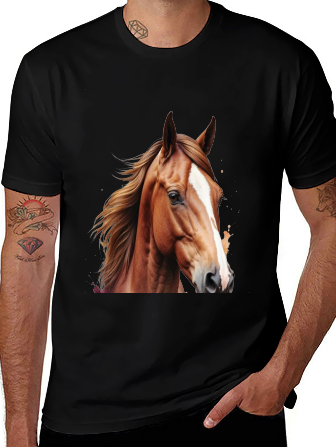 Horse Graphic Tee - Stylish Animal Print Shirt