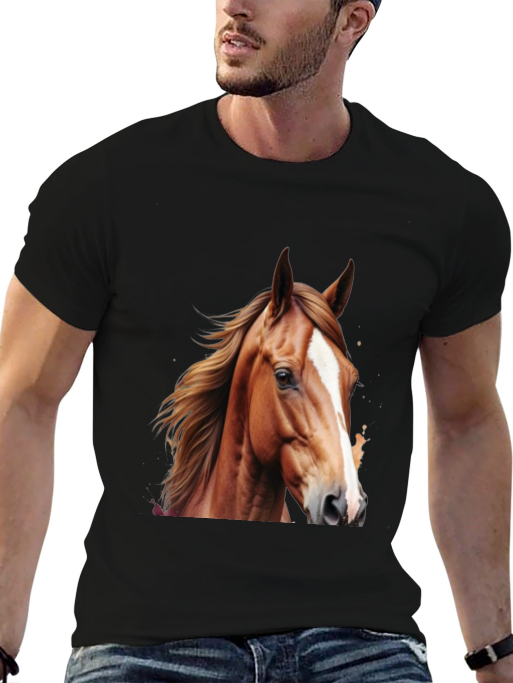 Horse Graphic Tee - Stylish Animal Print Shirt