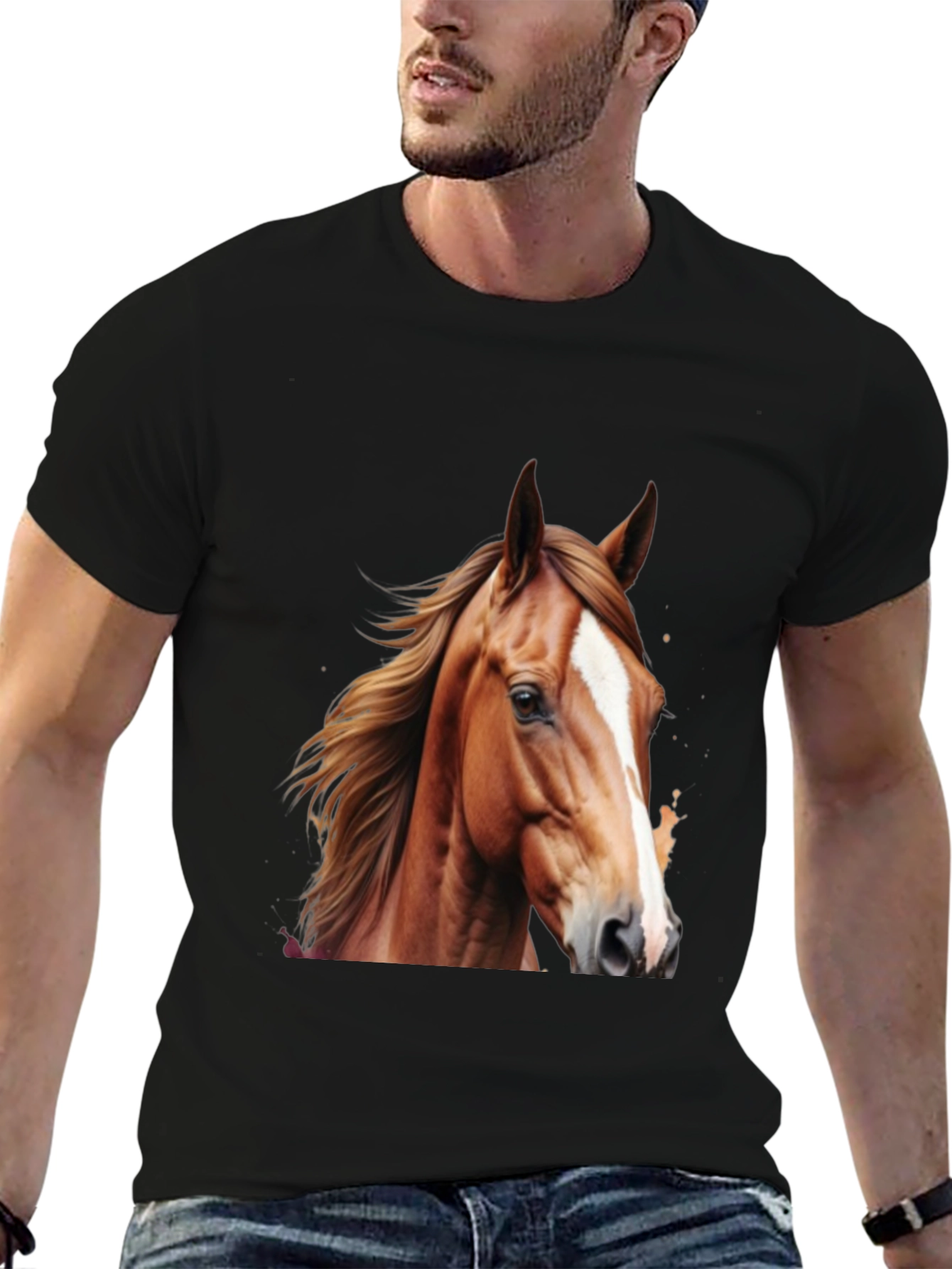 Horse Graphic Tee - Stylish Animal Print Shirt