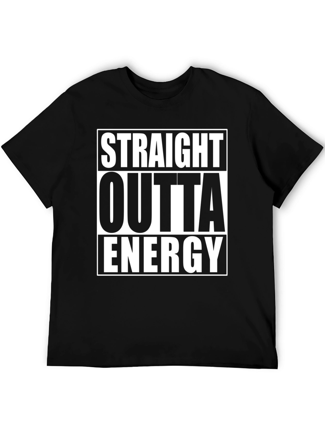 Straight Outta Energy Graphic Tee - Black Cotton T-Shirt