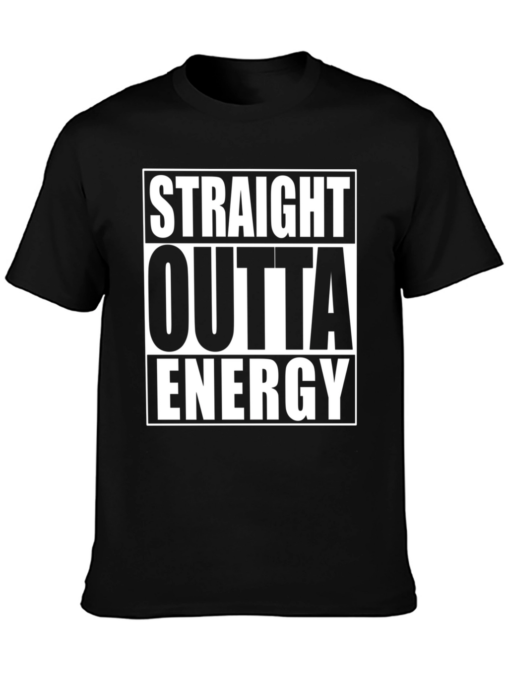 Straight Outta Energy Graphic Tee - Black Cotton T-Shirt