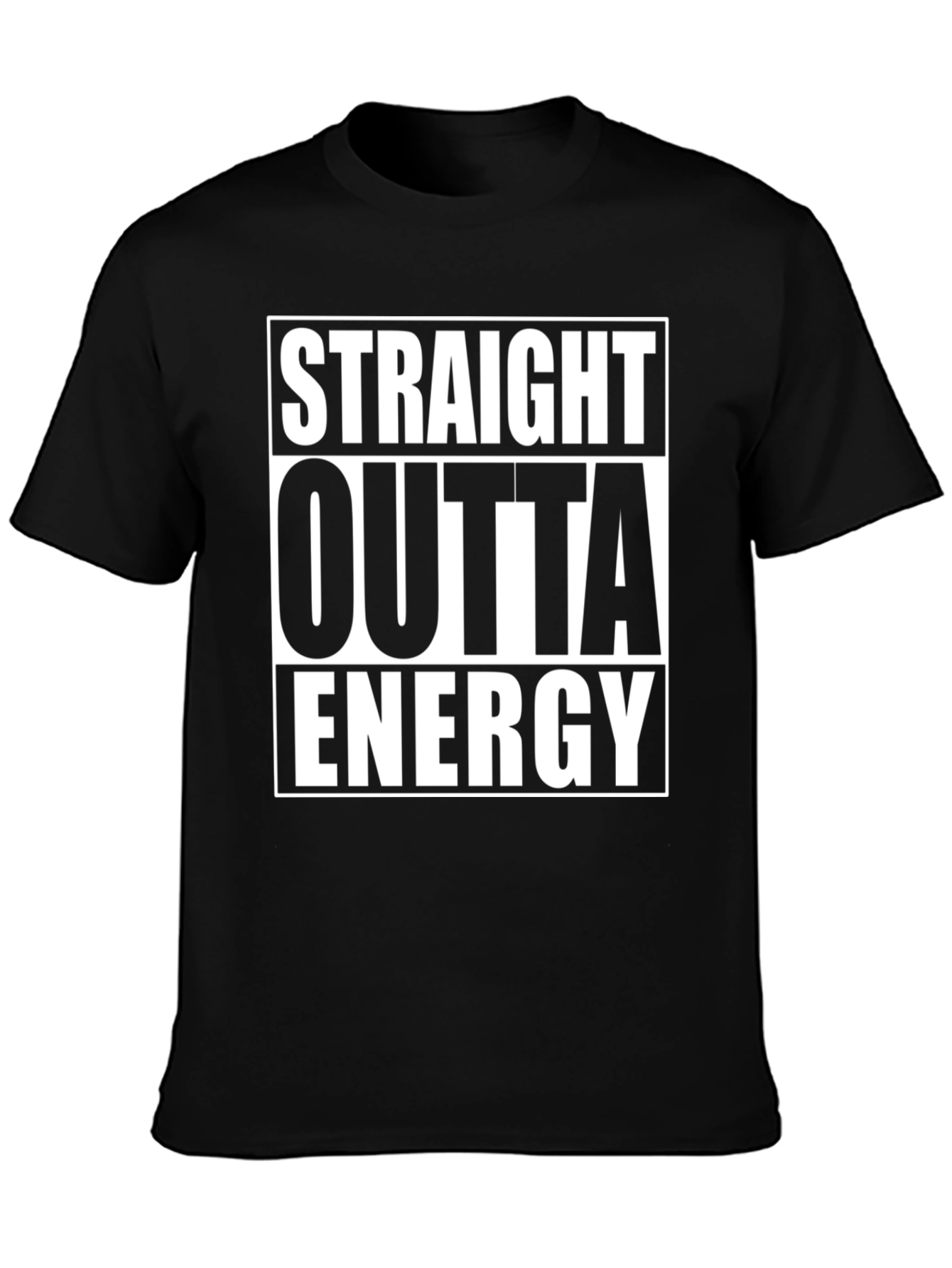 Straight Outta Energy Graphic Tee - Black Cotton T-Shirt