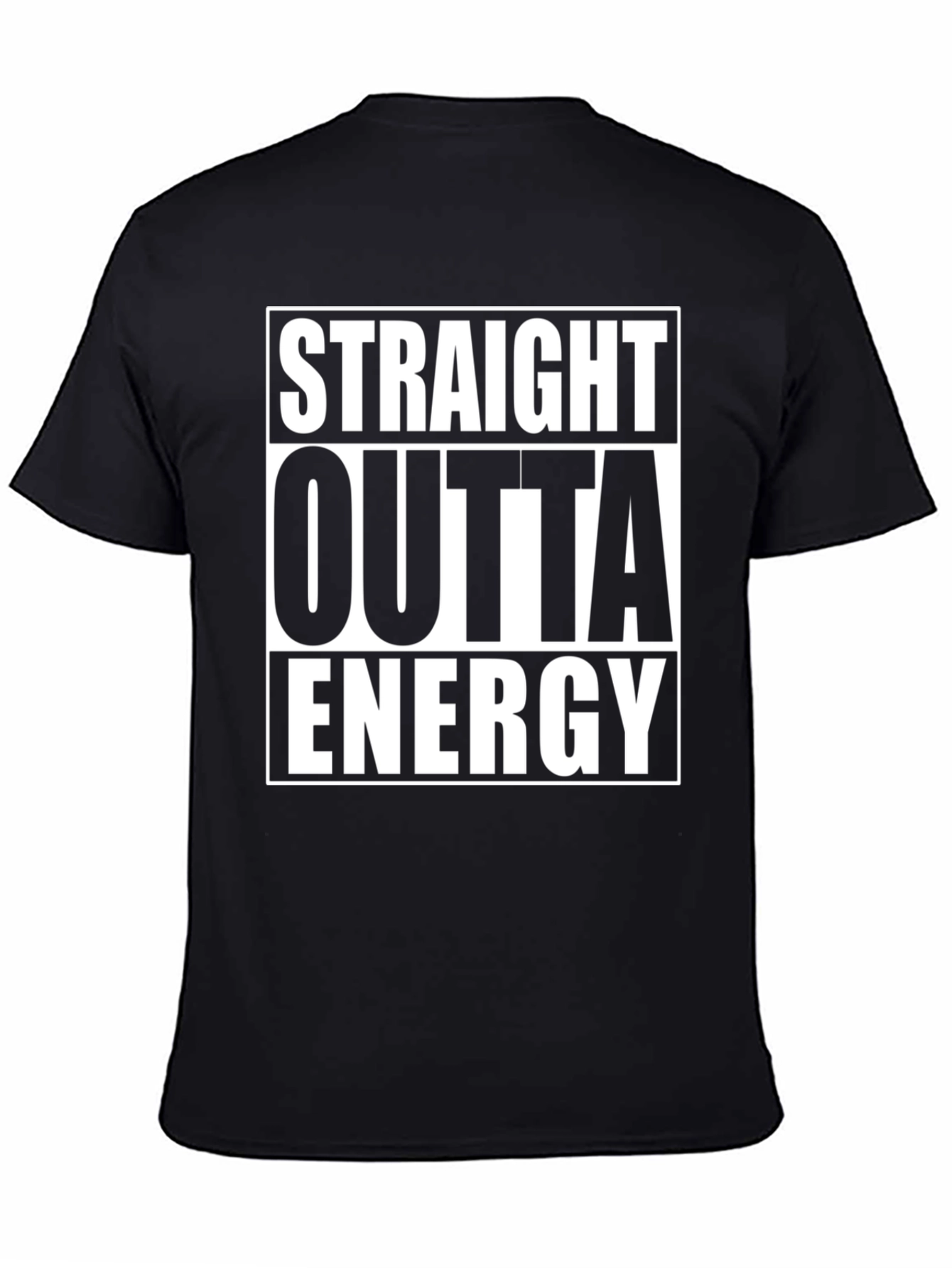 Straight Outta Energy Graphic Tee - Black Cotton T-Shirt