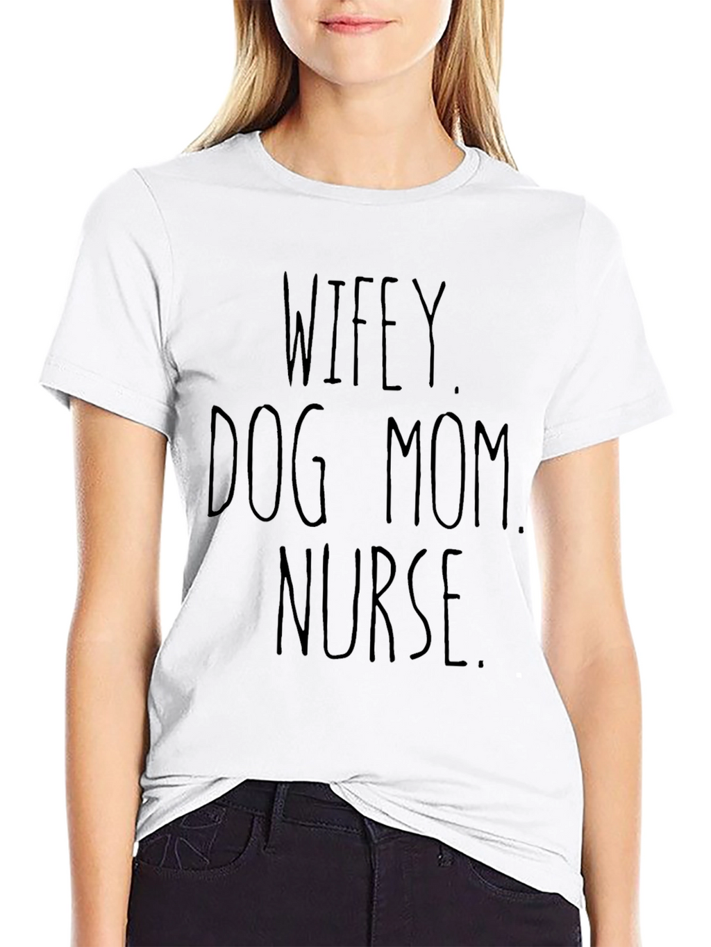 Wifey Dog Mom Nurse Black Graphic Tee