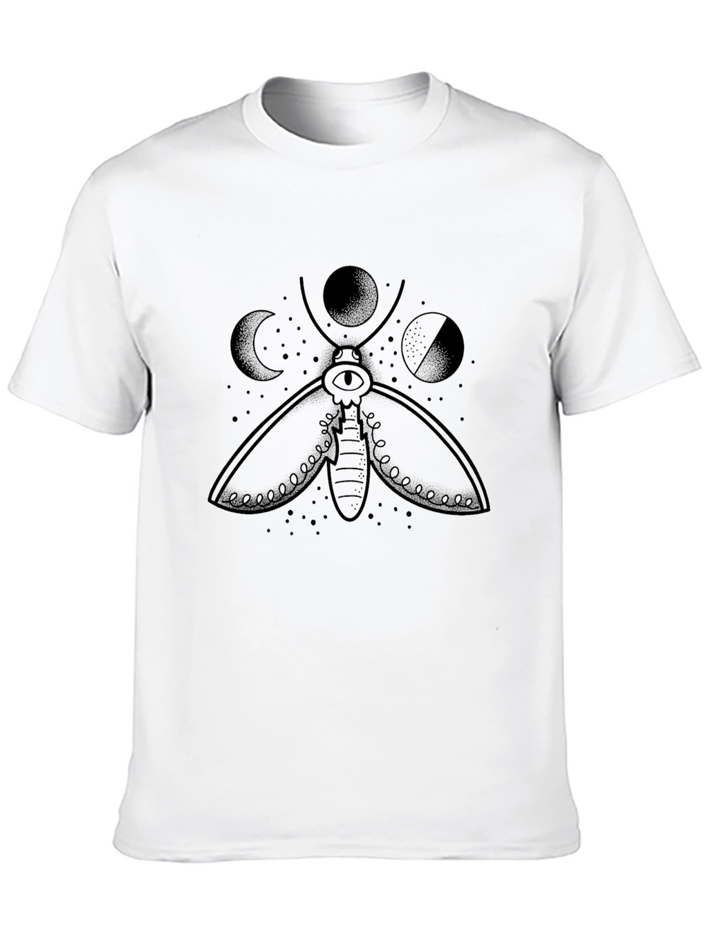 Moth Moon Phases Graphic Tee - Black