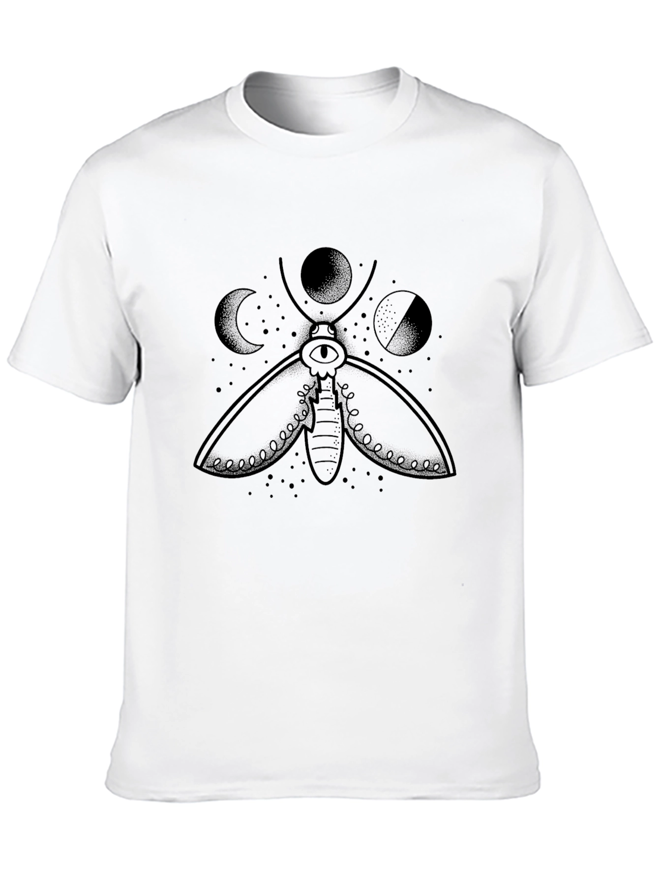 Moth Moon Phases Graphic Tee - Black