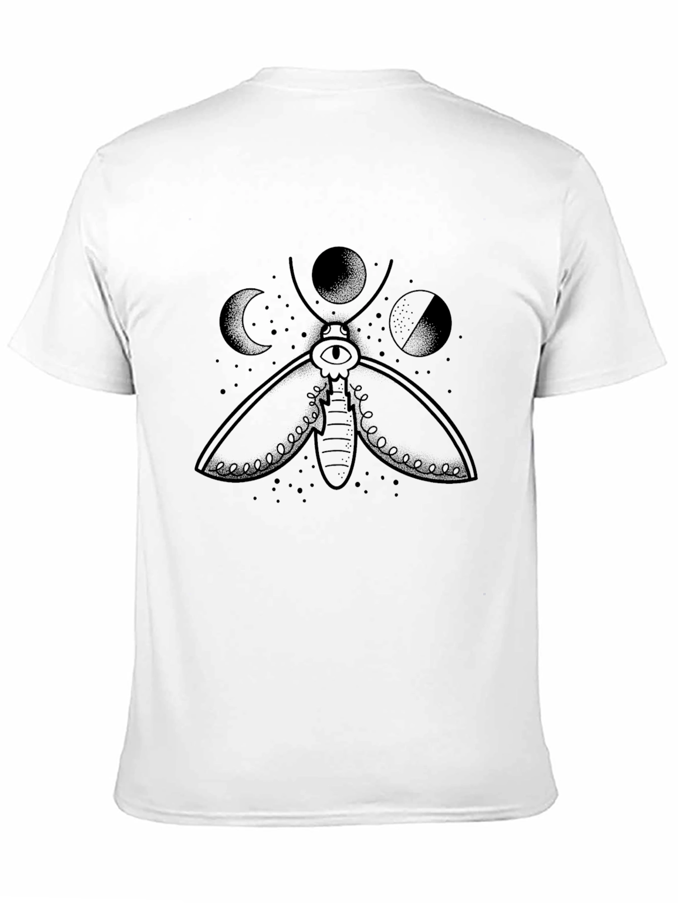 Moth Moon Phases Graphic Tee - Black
