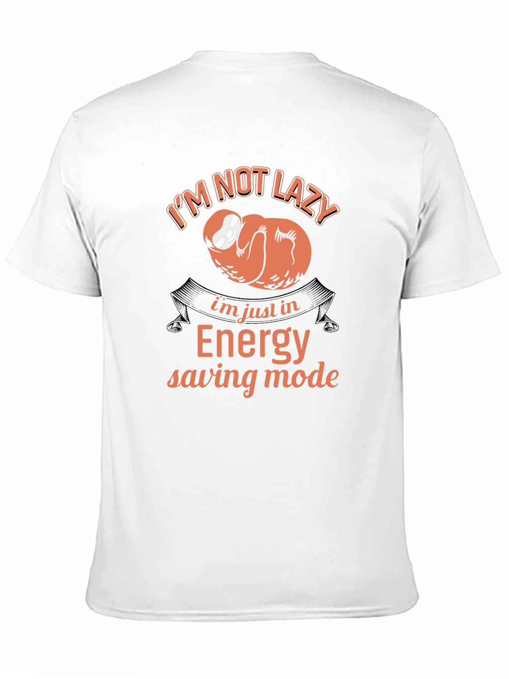 Funny Sloth Energy Saving Mode Black T-Shirt