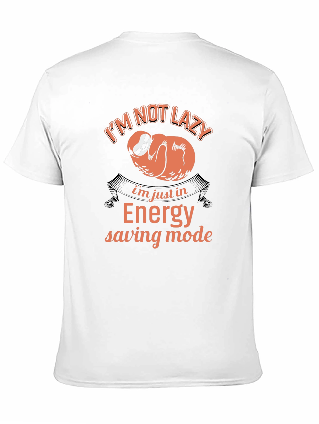 Funny Sloth Energy Saving Mode Black T-Shirt