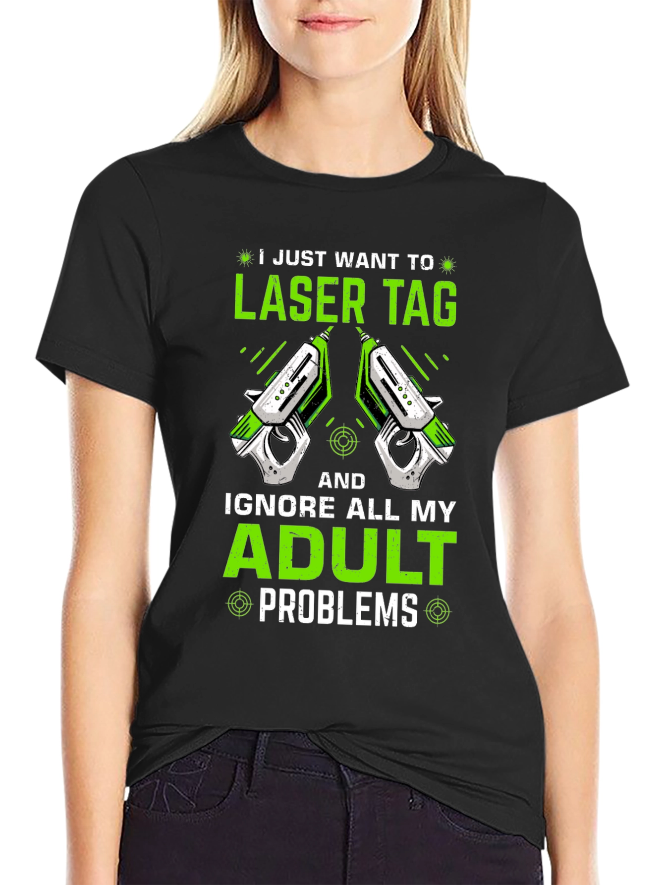 Laser Tag Adult Problems Graphic T-Shirt