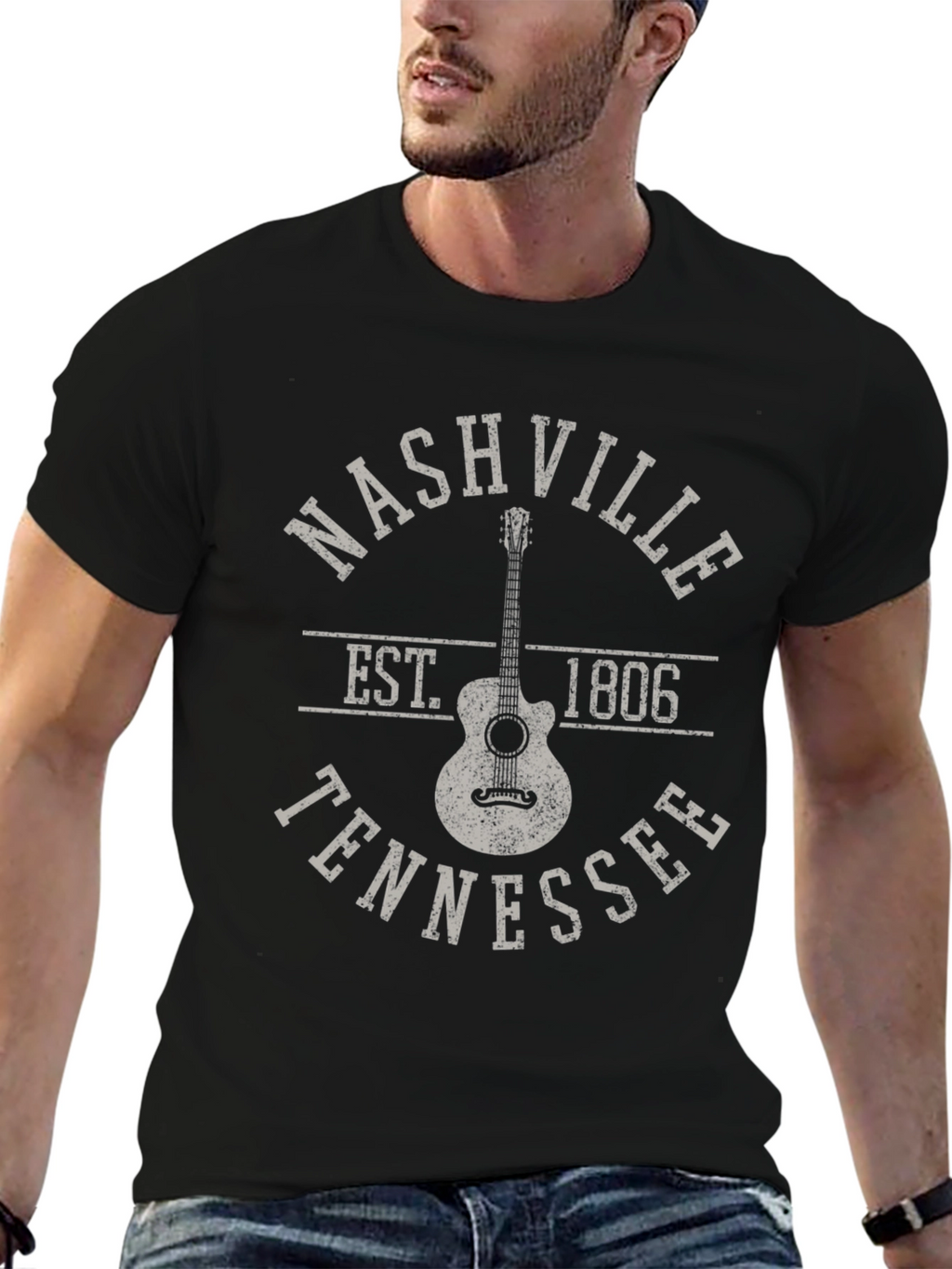 Nashville Tennessee Guitar Graphic T-Shirt