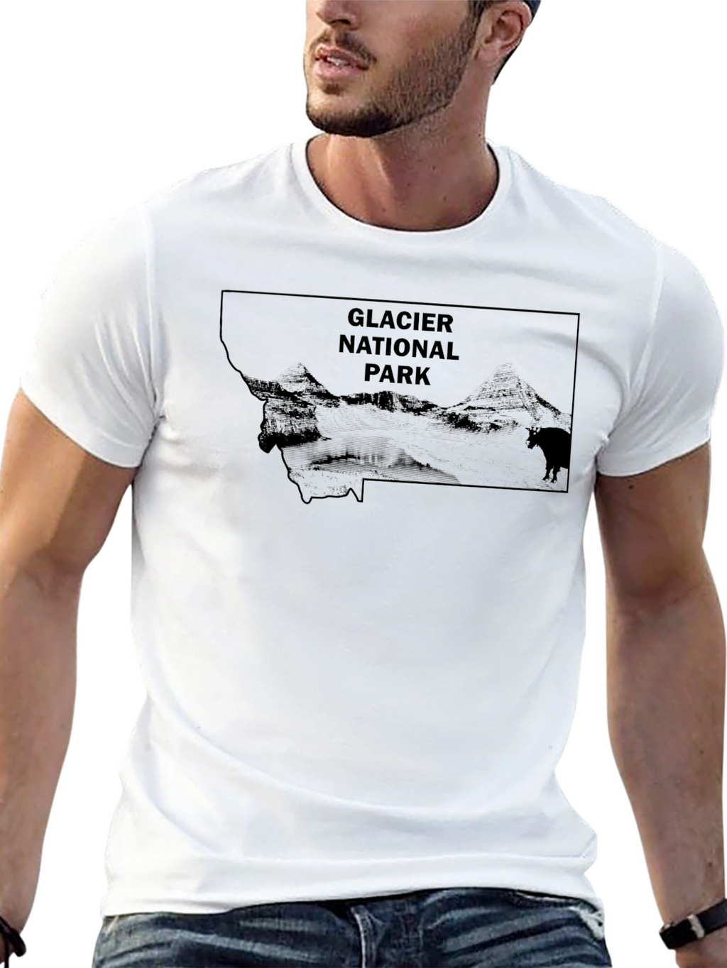Glacier National Park Black Graphic Tee
