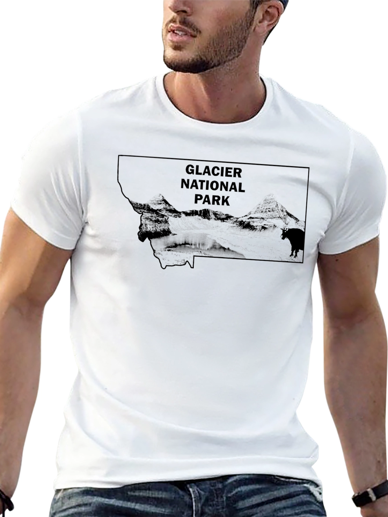 Glacier National Park Black Graphic Tee