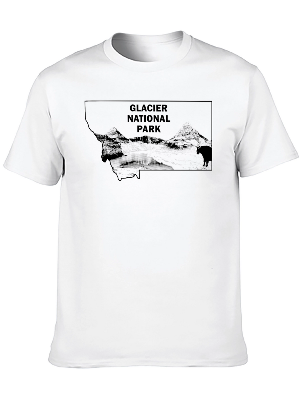 Glacier National Park Black Graphic Tee
