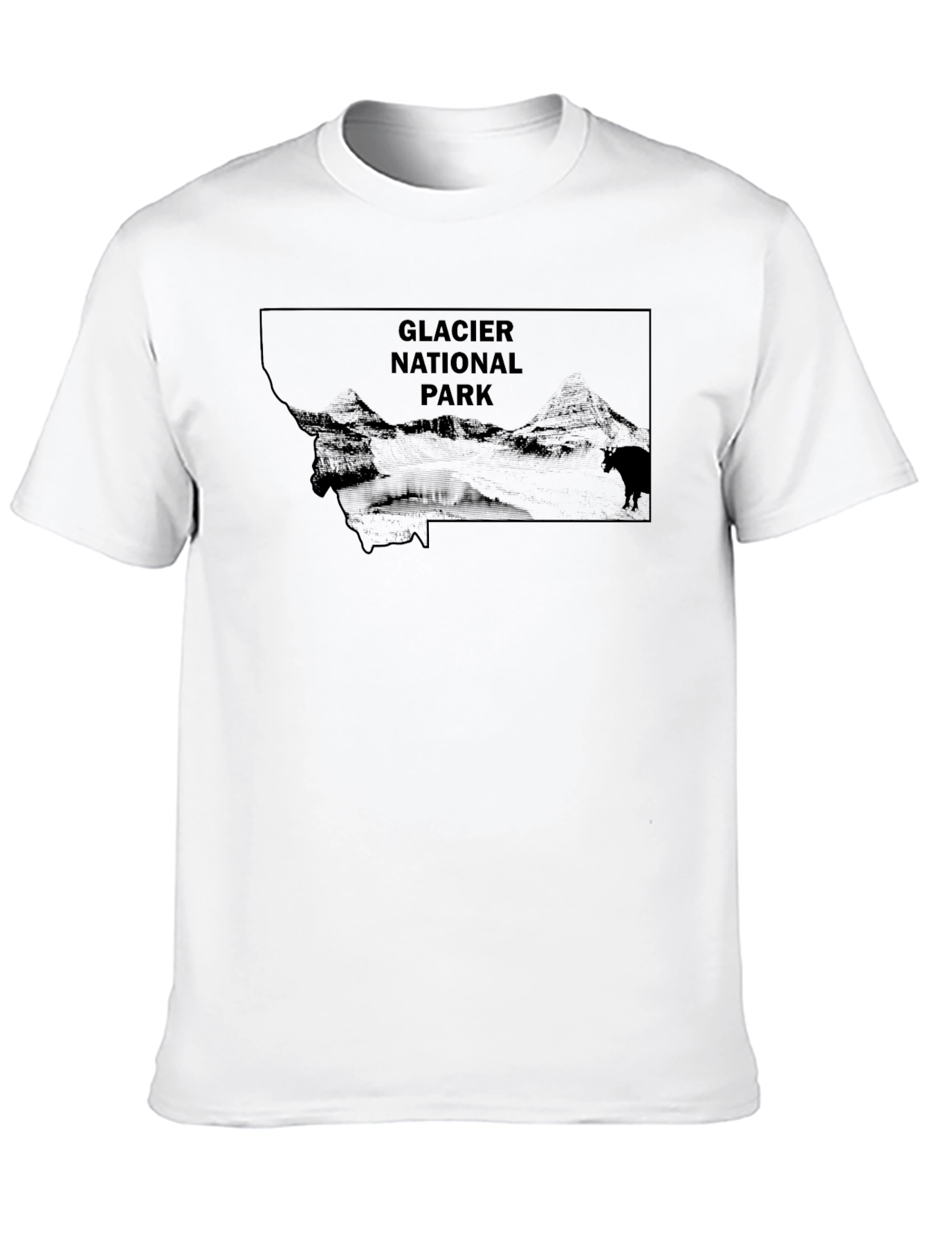 Glacier National Park Black Graphic Tee