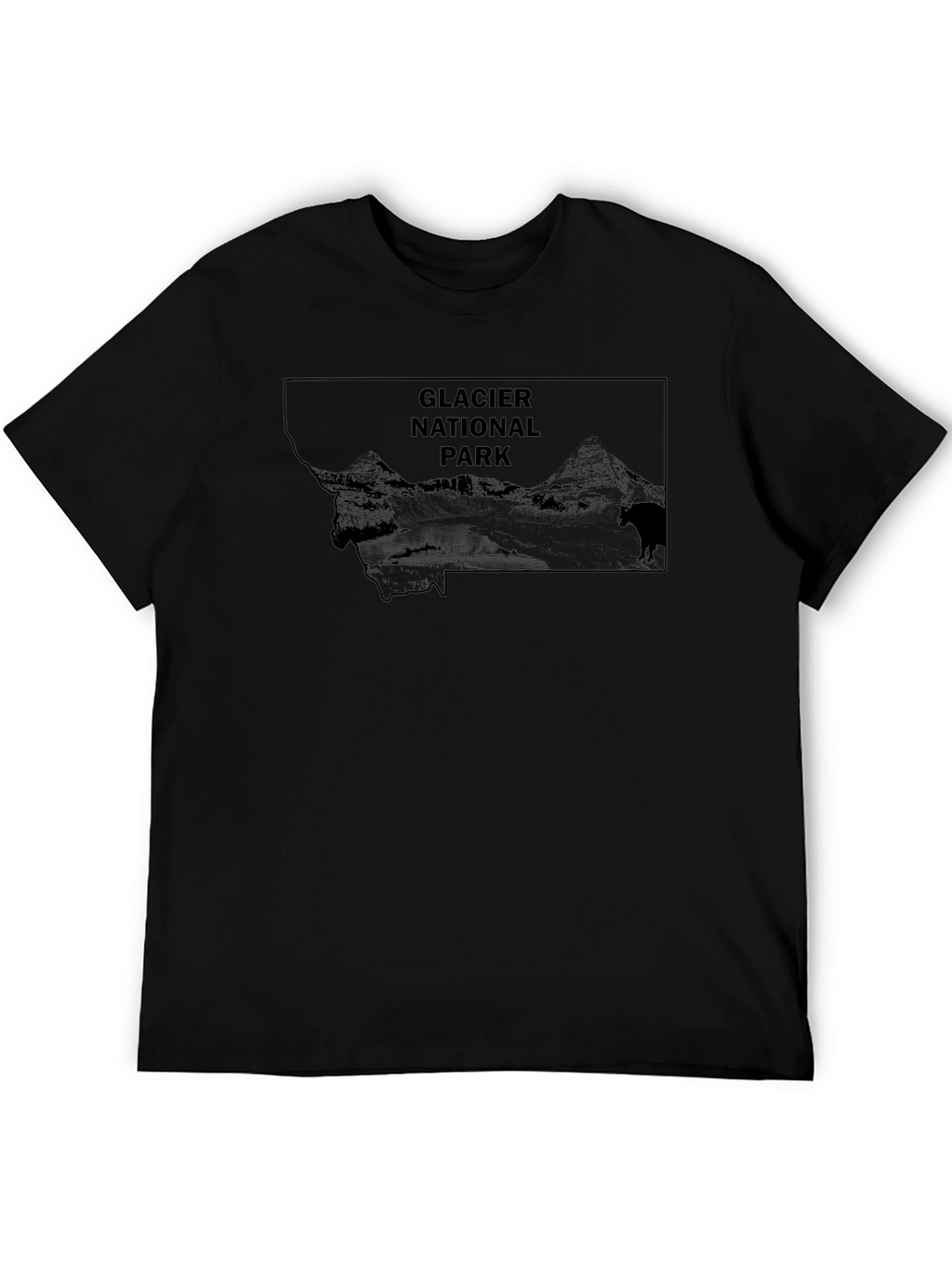 Glacier National Park Black Graphic Tee