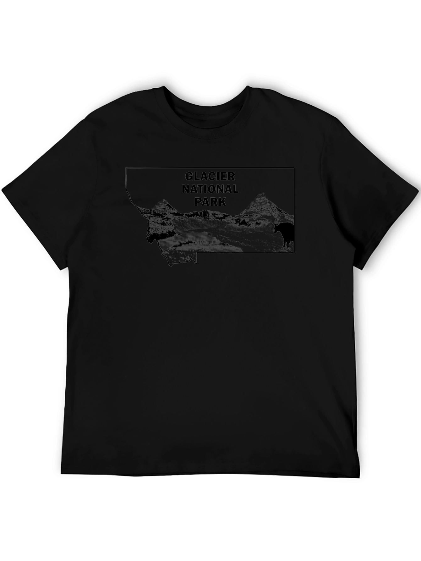 Glacier National Park Black Graphic Tee