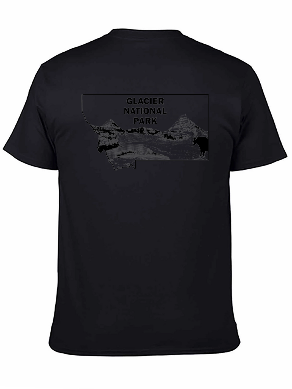 Glacier National Park Black Graphic Tee
