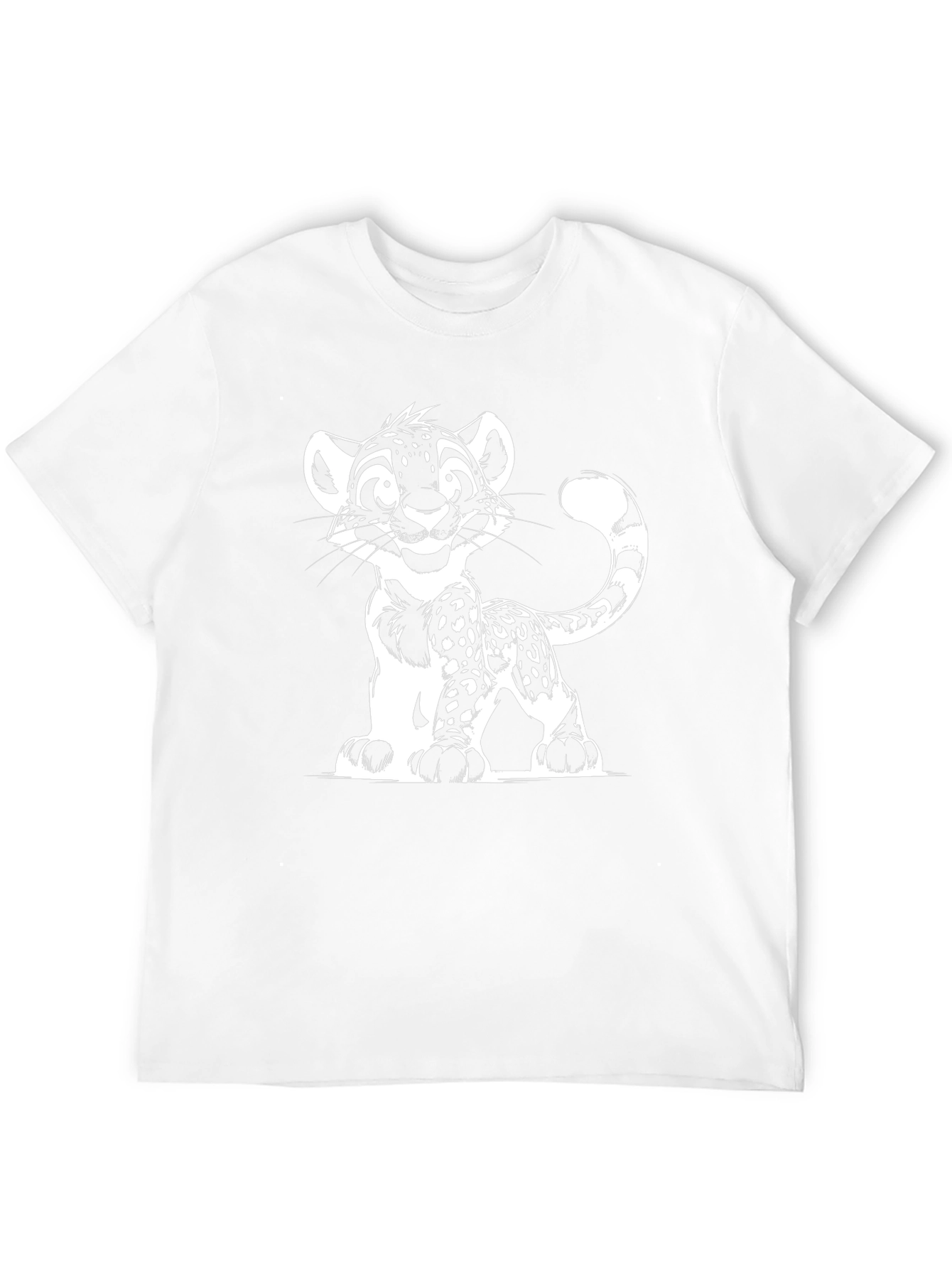 Cartoon Leopard Graphic Black Tee