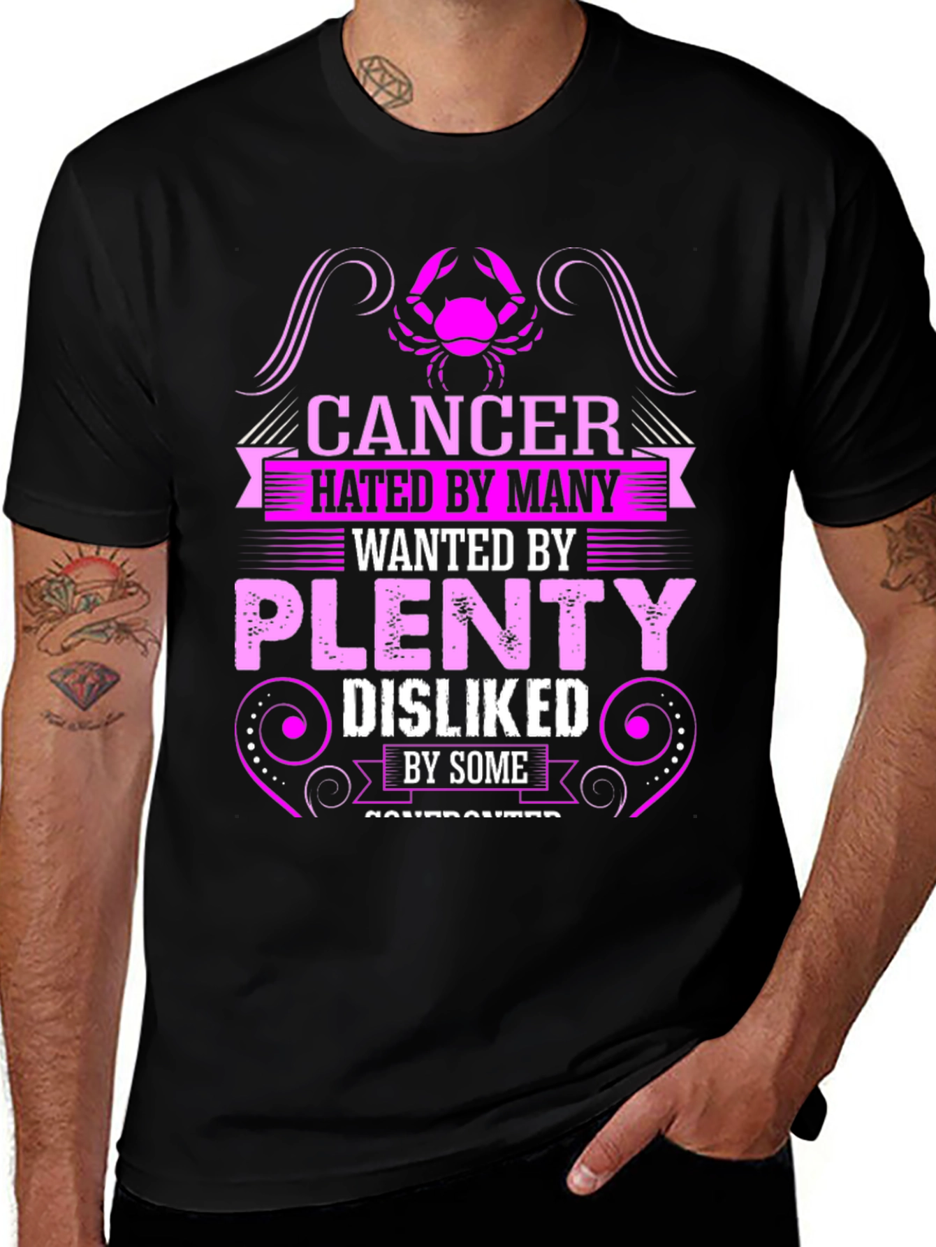 Cancer Zodiac Graphic T-Shirt - Hated By Many Wanted By Plenty