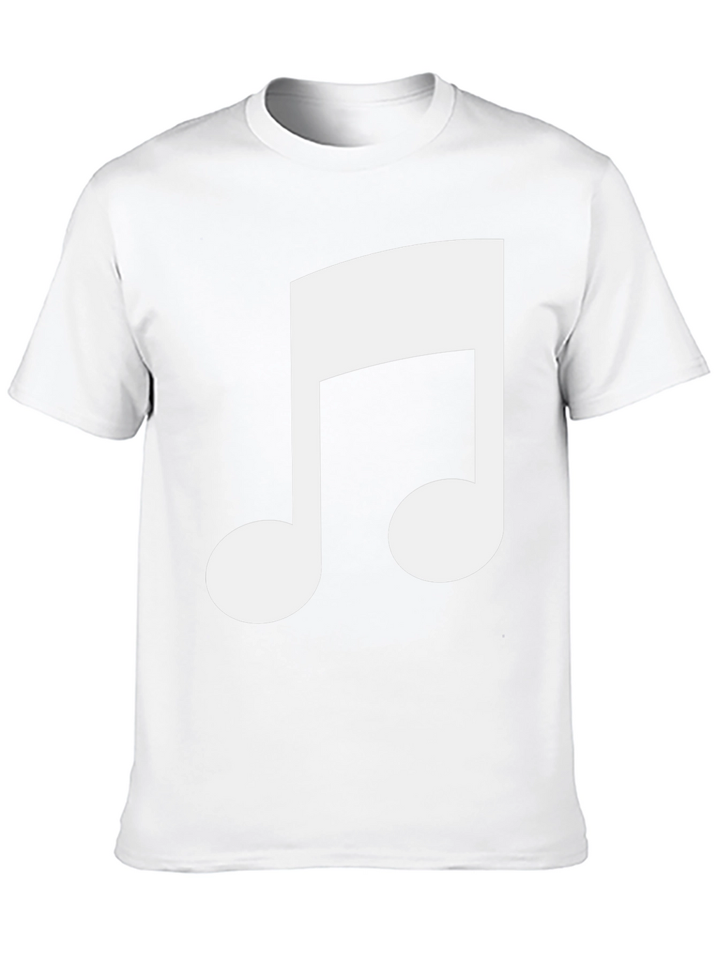 Black T-Shirt with White Musical Note Design