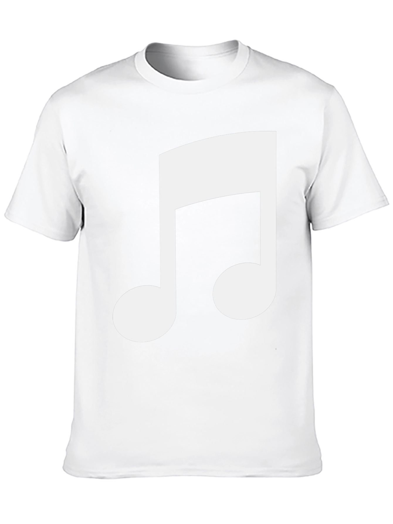 Black T-Shirt with White Musical Note Design