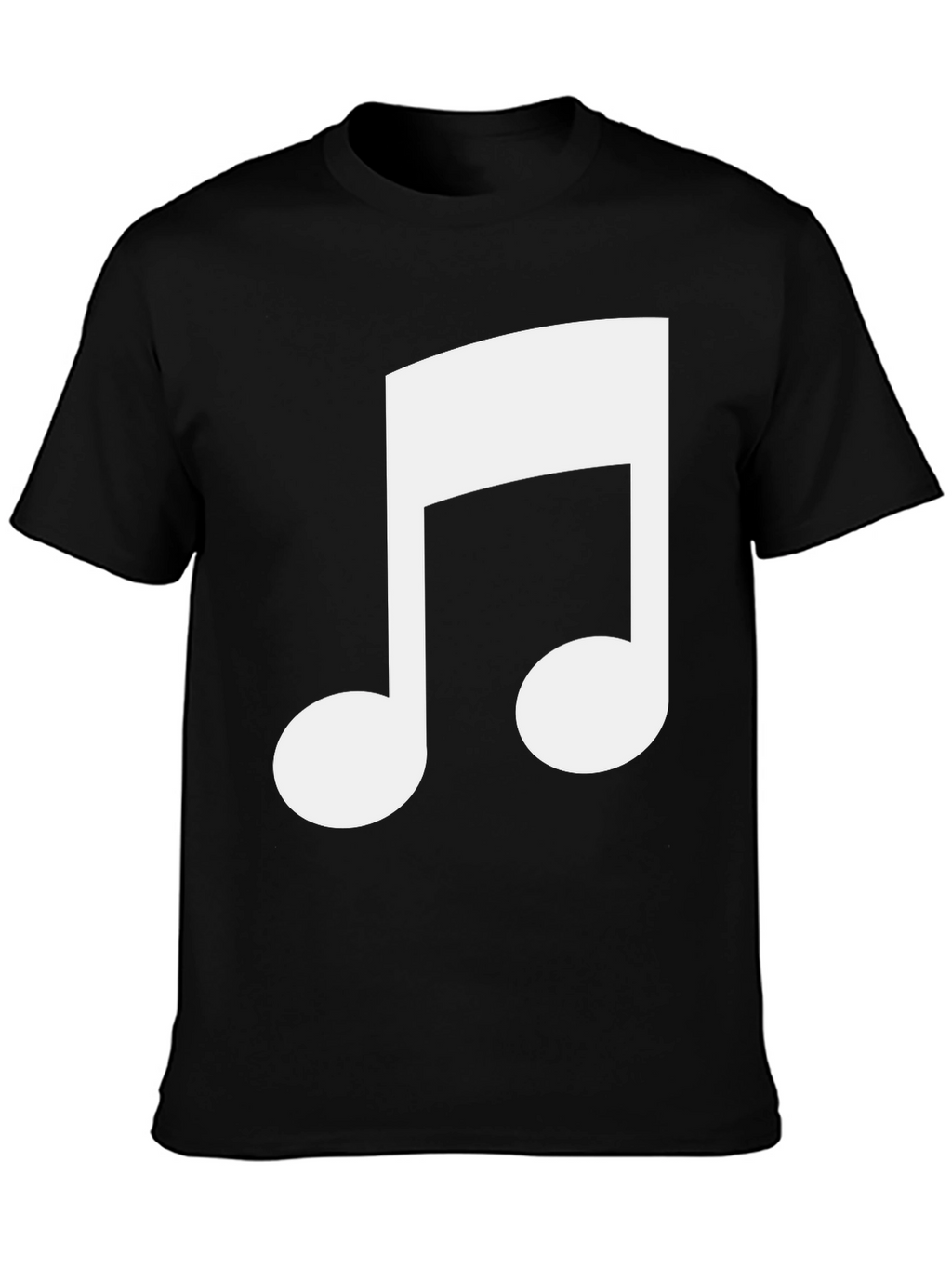Black T-Shirt with White Musical Note Design