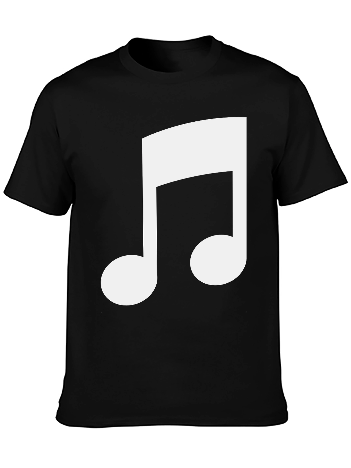 Black T-Shirt with White Musical Note Design