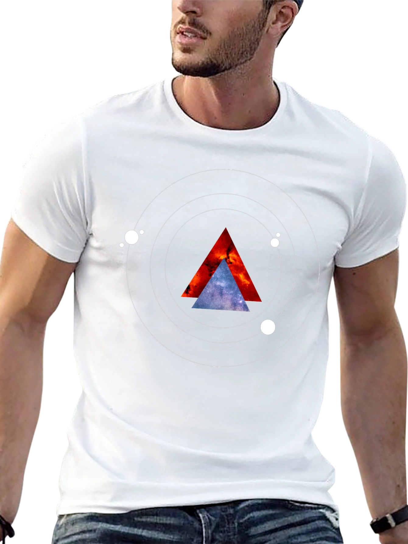 Cosmic Triangle Graphic Tee - Black